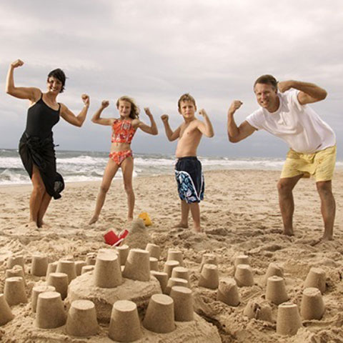 Familie am Strand